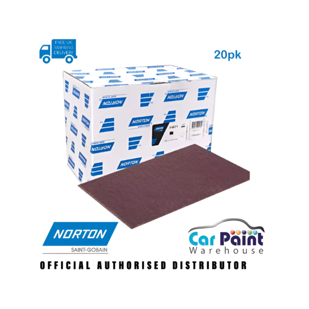 Norton - feuille scotch brite Rouge / Gris 150mm x 230mm